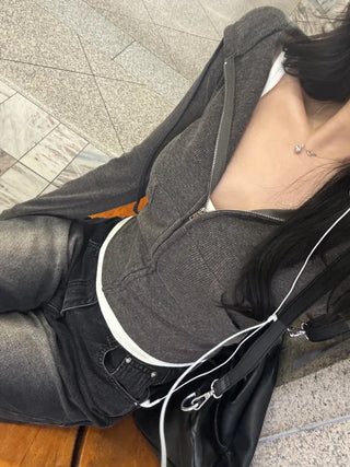 Slim Rib Hoodie