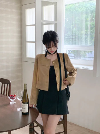 [3 colors] Minimal Suede Jacket