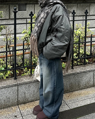 (Unisex) Gathered Sleeve Military Blouson