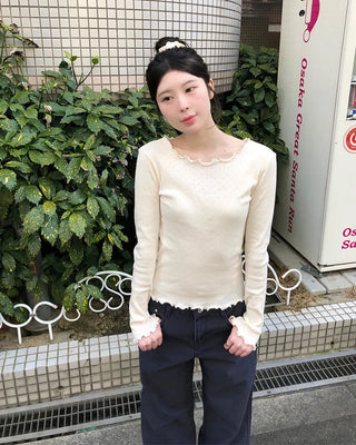 Cotton Wash Curved Pants
