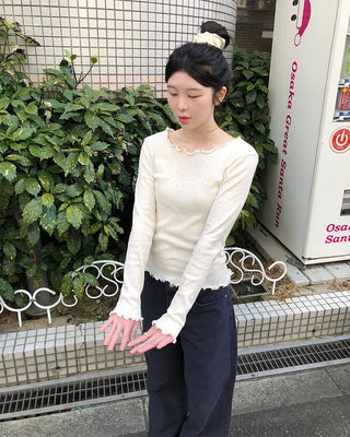 Cotton Wash Curved Pants