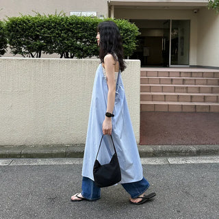 Sleeveless Shirred Long Dress