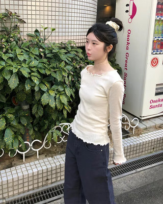 Cotton Wash Curved Pants