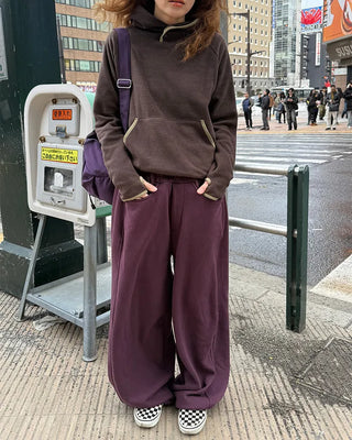 Two-tone point fleece hoodie