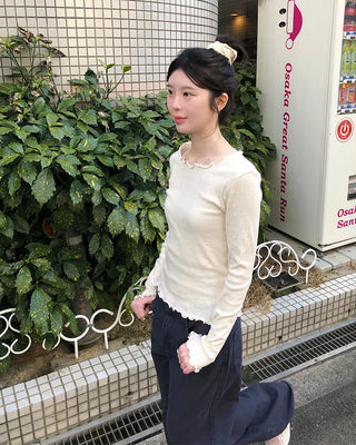 Cotton Wash Curved Pants