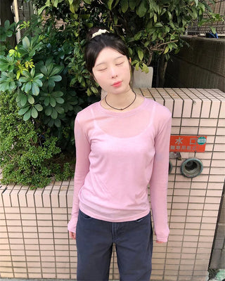 Tencel Round Long Sleeve T-Shirt