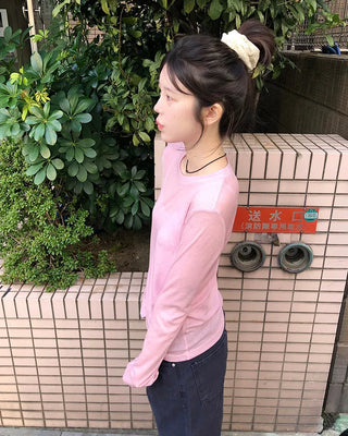Tencel Round Long Sleeve T-Shirt
