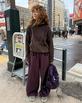 Two-tone point fleece hoodie