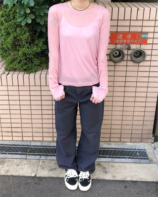 Tencel Round Long Sleeve T-Shirt