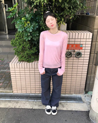 Tencel Round Long Sleeve T-Shirt