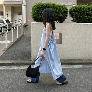 Sleeveless Shirred Long Dress