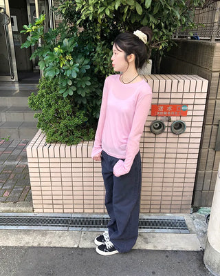 Tencel Round Long Sleeve T-Shirt
