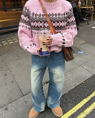 Unique whiskered wash low-rise denim pants