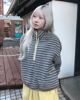 Half-zip border fleece