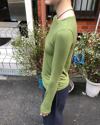 Slim Round Tencel Long Sleeve T-Shirt