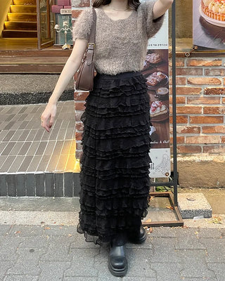 Round neck boa knit