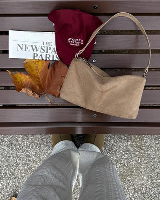 Suede shoulder bag