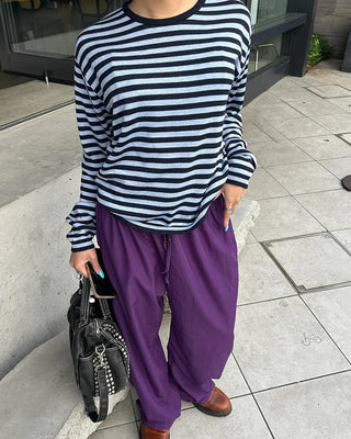 Wood Bead Nylon Easy Pants