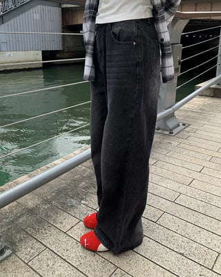 Vintage wide-leg denim pants
