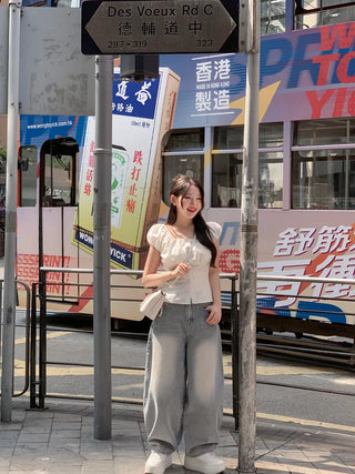 Balloon Wash Denim Pants