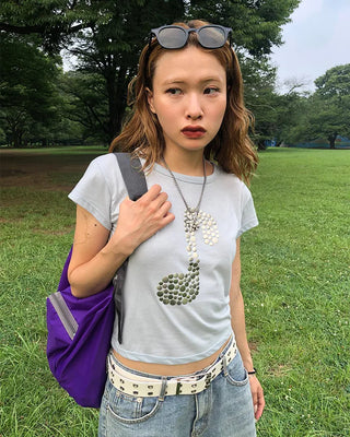 Double eyelet leather belt