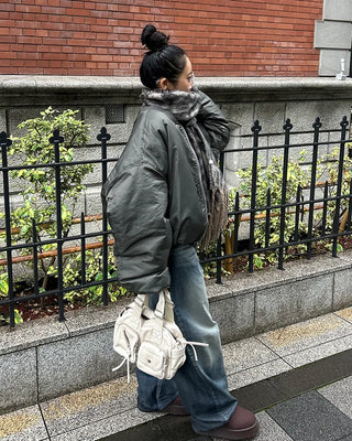 2-Way Vintage Double Pocket Square Boston Bag