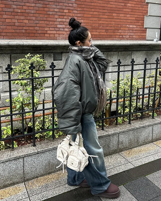 (Unisex) Gathered Sleeve Military Blouson
