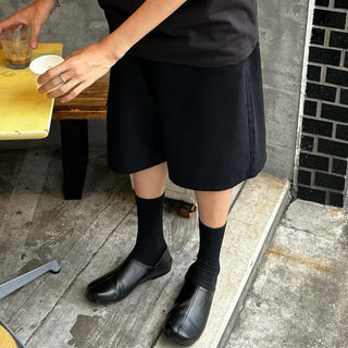 Pigmented Wide Cotton Half Pants