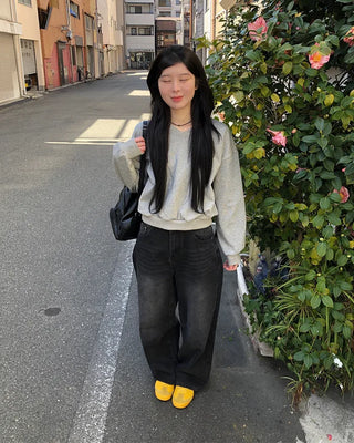 Vintage wide-leg denim pants