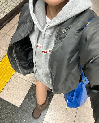 (Unisex) Bust Patch Kangaroo Pocket Hoodie