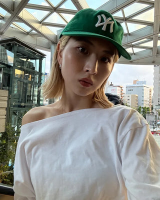 Off-shoulder cotton T-shirt