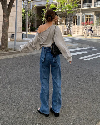 Off-shoulder sweatshirt T-shirt