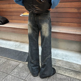 Slit Point Wide Denim Pants