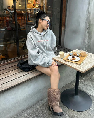 (Unisex) Bust Patch Kangaroo Pocket Hoodie