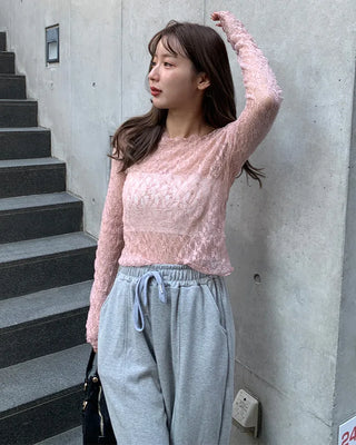 Lace see-through T-shirt