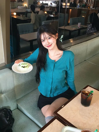 Perforated Cotton Cardigan