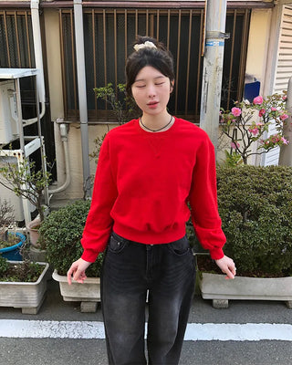 Balloon Cropped Sweatshirt