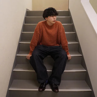 (Unisex) Round Openwork Knit