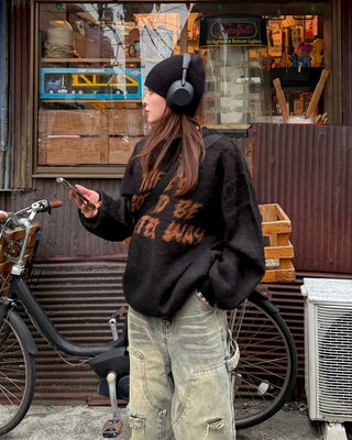 (Unisex) Jacquard Lettering English Knit