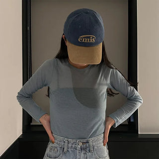 See-through modal long-sleeved T-shirt