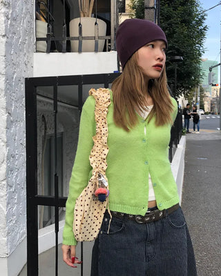 Dot Drawstring Shoulder Bag