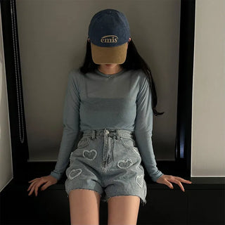 See-through modal long-sleeved T-shirt