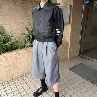 Elastic waist half slacks