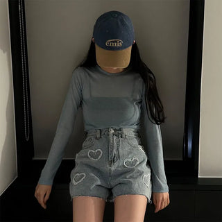 See-through modal long-sleeved T-shirt