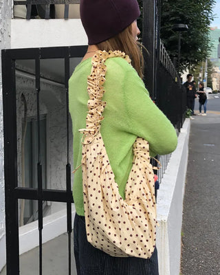 Dot Drawstring Shoulder Bag