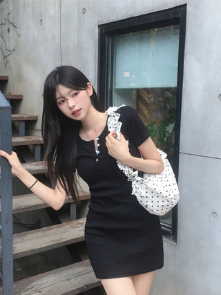 [2-way] Dot Cotton Shirring Bag