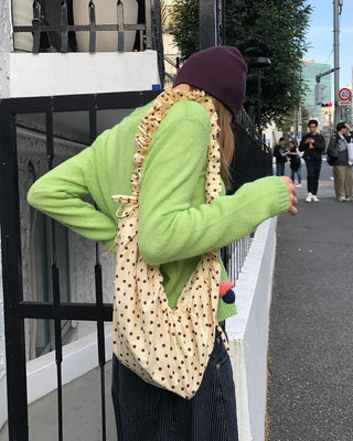 Dot Drawstring Shoulder Bag