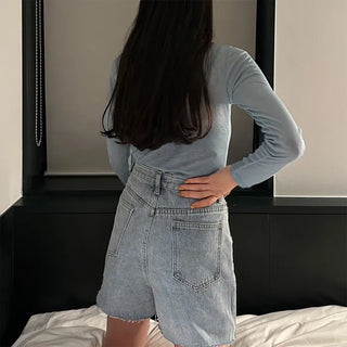 See-through modal long-sleeved T-shirt