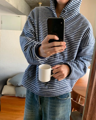 Border Warmer Half-Zip Knit