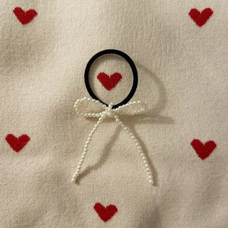 Pearl ribbon hair tie